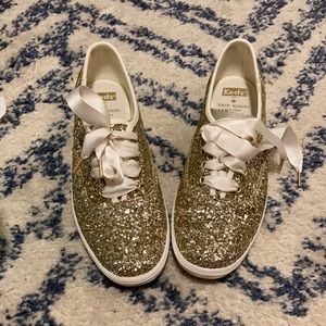 Kate Spade Platinum Glitter Keds